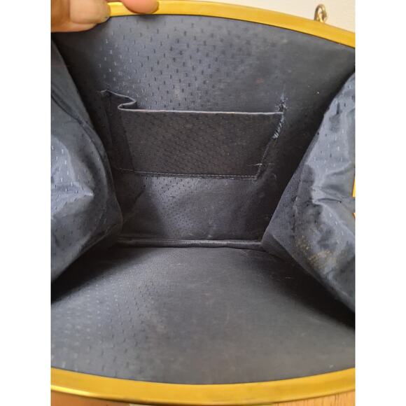 Vintage 1940's Lin Bren Womens Velvet Old Money Elegant Pull up Handle Purse - Picture 12 of 12